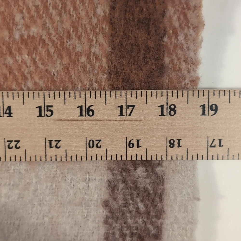 Steve Madden Plaid Blanket Scarf | Oversized Cozy Wrap | Orange & Brown Tones